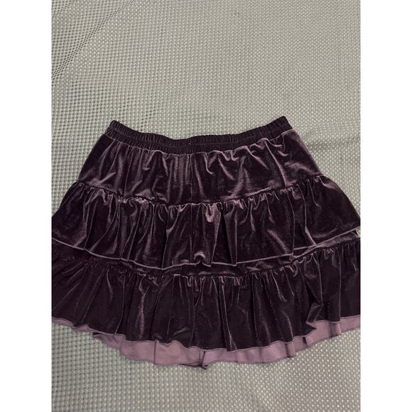 Skirt velvet tiered ruffled stretch valore plus size curve sexy - Picture 2 of 7